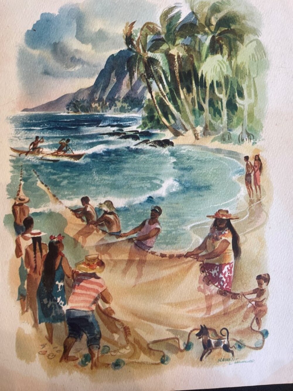 Vintage 1957 Matson Lines Hawaiian Cruise Menu With Artwork SS Monterey signed